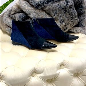 10 Crosby Derek Lam suede and Denim booties 8.5
